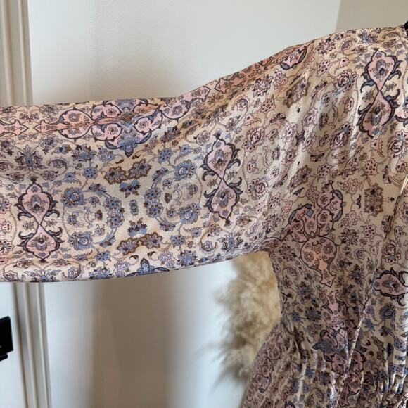 Roller Rabbit Floral V-Neck Long Sleeve Maxi Dress XS-Summer, Cottage, Resort - Picture 4 of 10